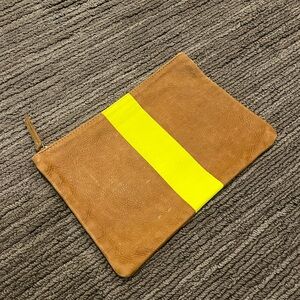 Clare V Tan and Yellow Clutch